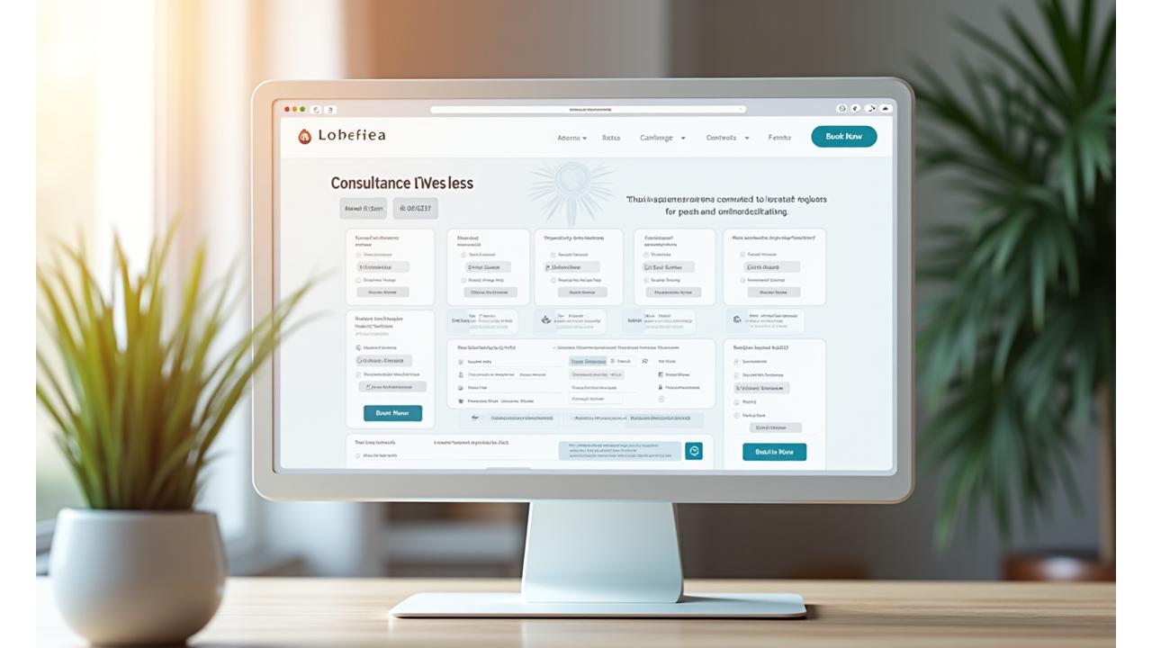 Interactive online calendar showing available appointment slots for wellness consultations