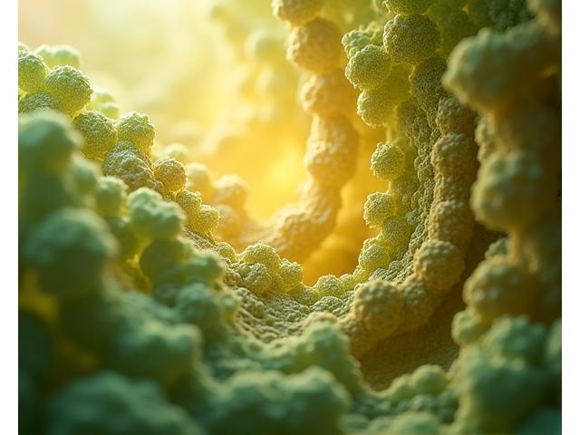 Healthy gut microbiome illustration with vibrant colors