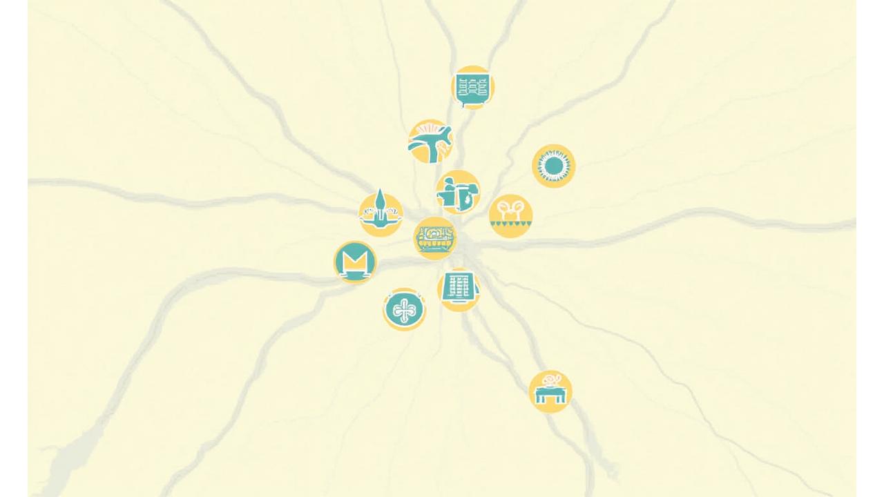Stylized map illustration of Austin, Texas highlighting areas with health food stores, pharmacies, and specialty wellness boutiques