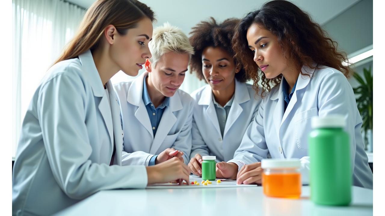 Vitalign Wellspring team testing wellness products in a bright, modern lab setting