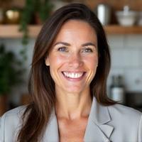 Portrait of Amelia Rossi, a Vitalign Wellspring wellness coach, smiling confidently.