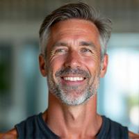 Portrait of Marcus Chen, a Vitalign Wellspring wellness coach, with an encouraging expression.